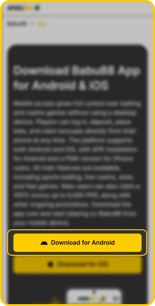 Click the download button for the Android APK on our website.