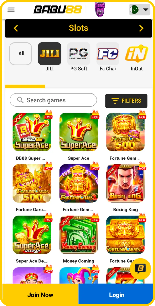 Check the casino section within the Babu88 App interface preview.