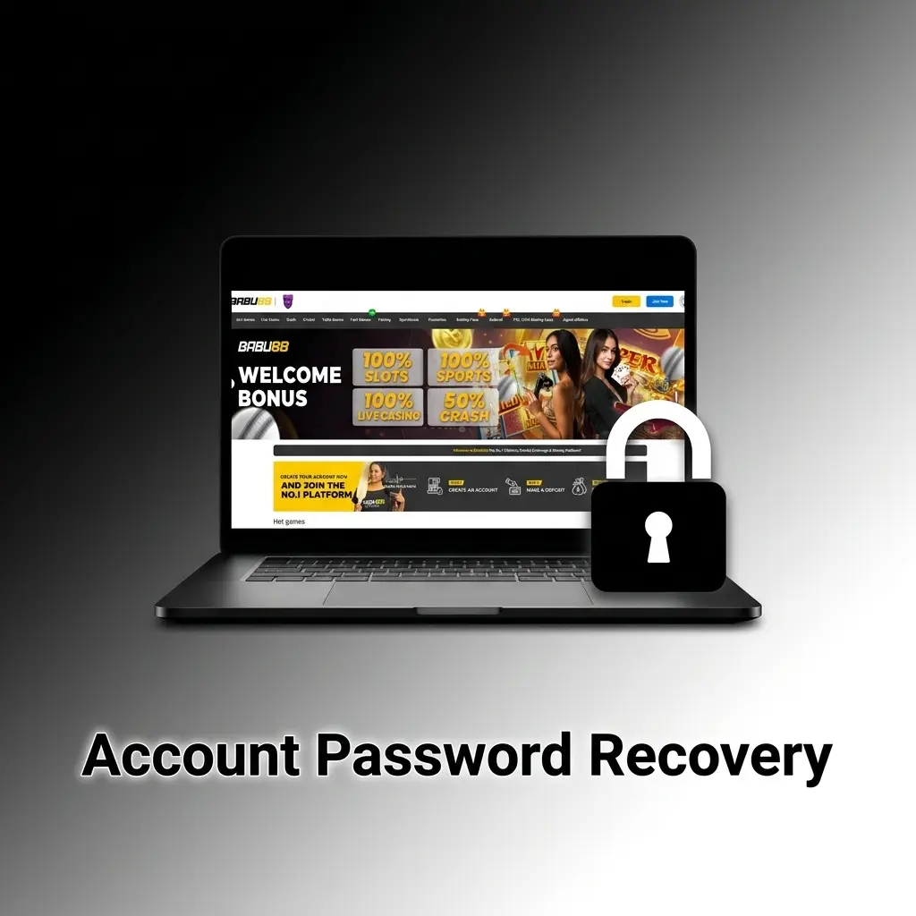Babu88 account password recovery steps showing forgot password link and reset process on login page