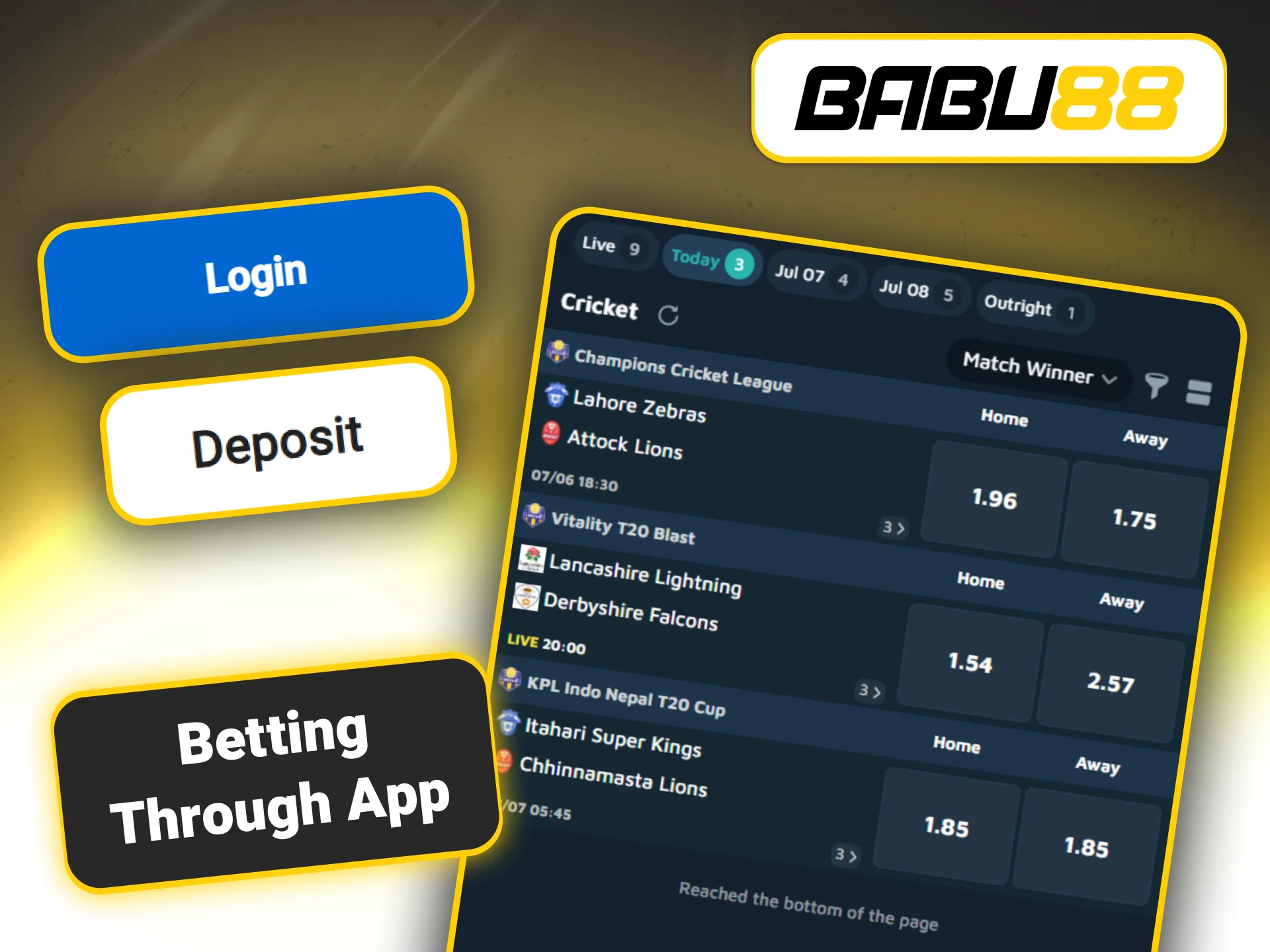 Follow simple mobile wagering steps inside the Babu88 official application.