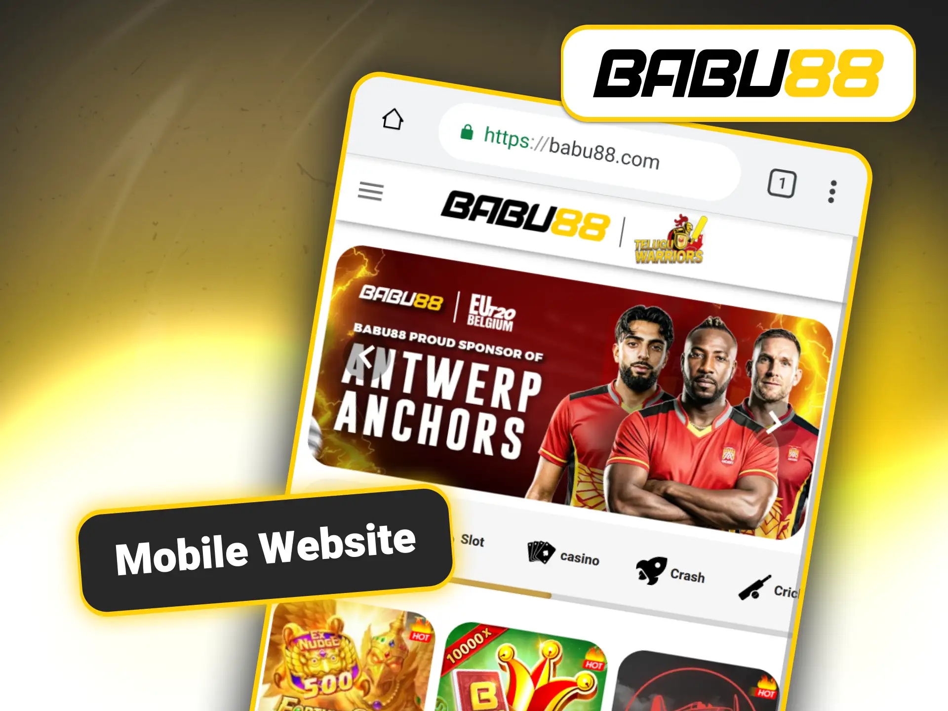 Open the fully optimized mobile site using Babu88 official link.