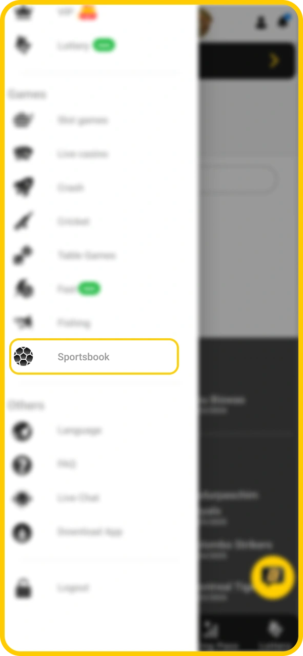 Navigate to the sports wagering section of Babu88 official.