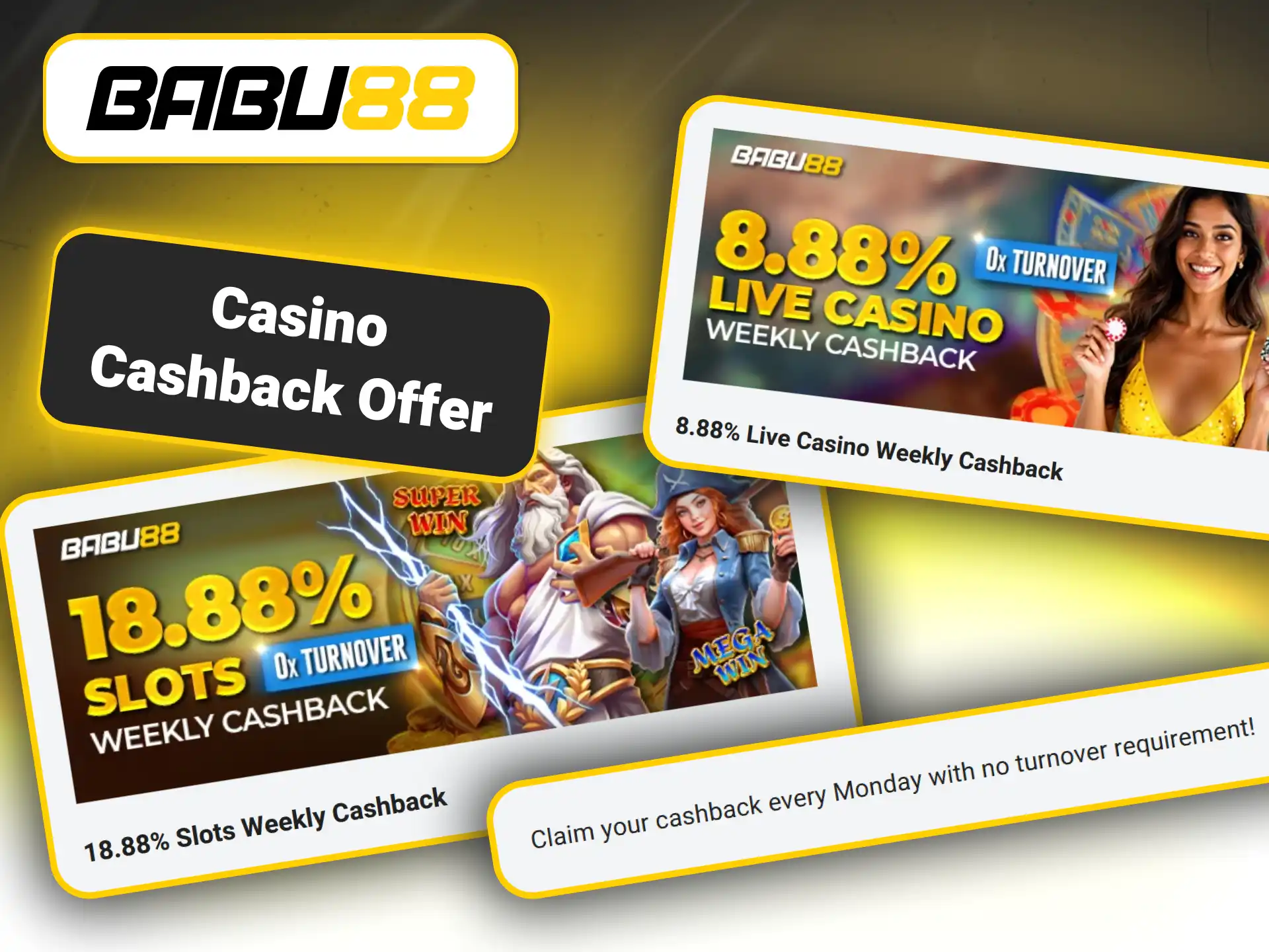 Recover a portion of net losses using Babu88 official cashback.