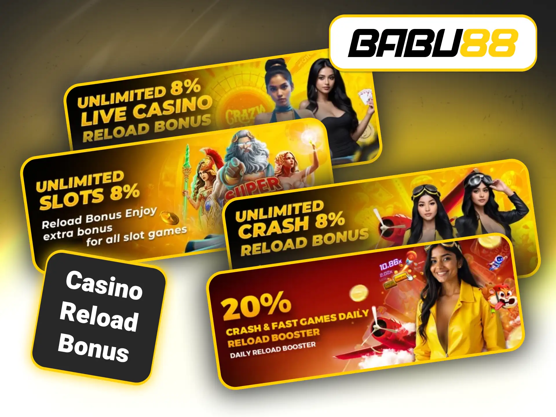 Receive recurring deposit reload bonuses on Babu88 official website.