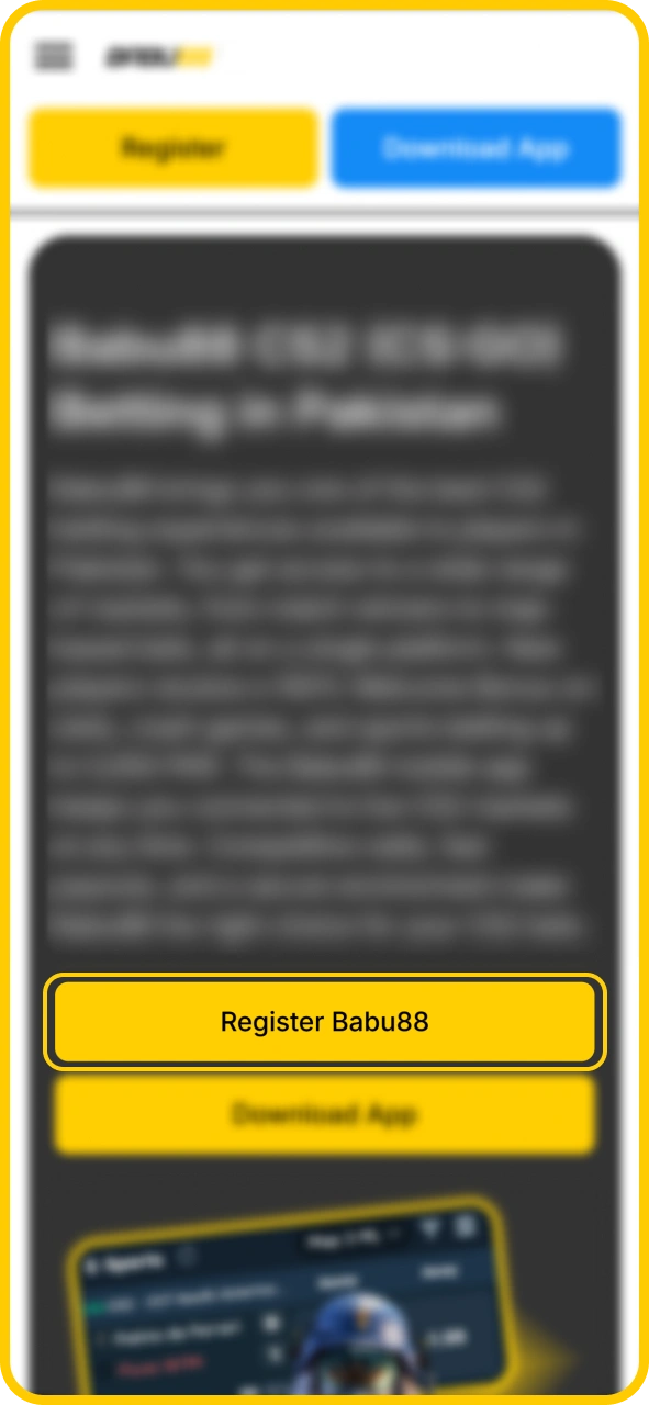 Complete your initial player registration form on Babu88 official site.