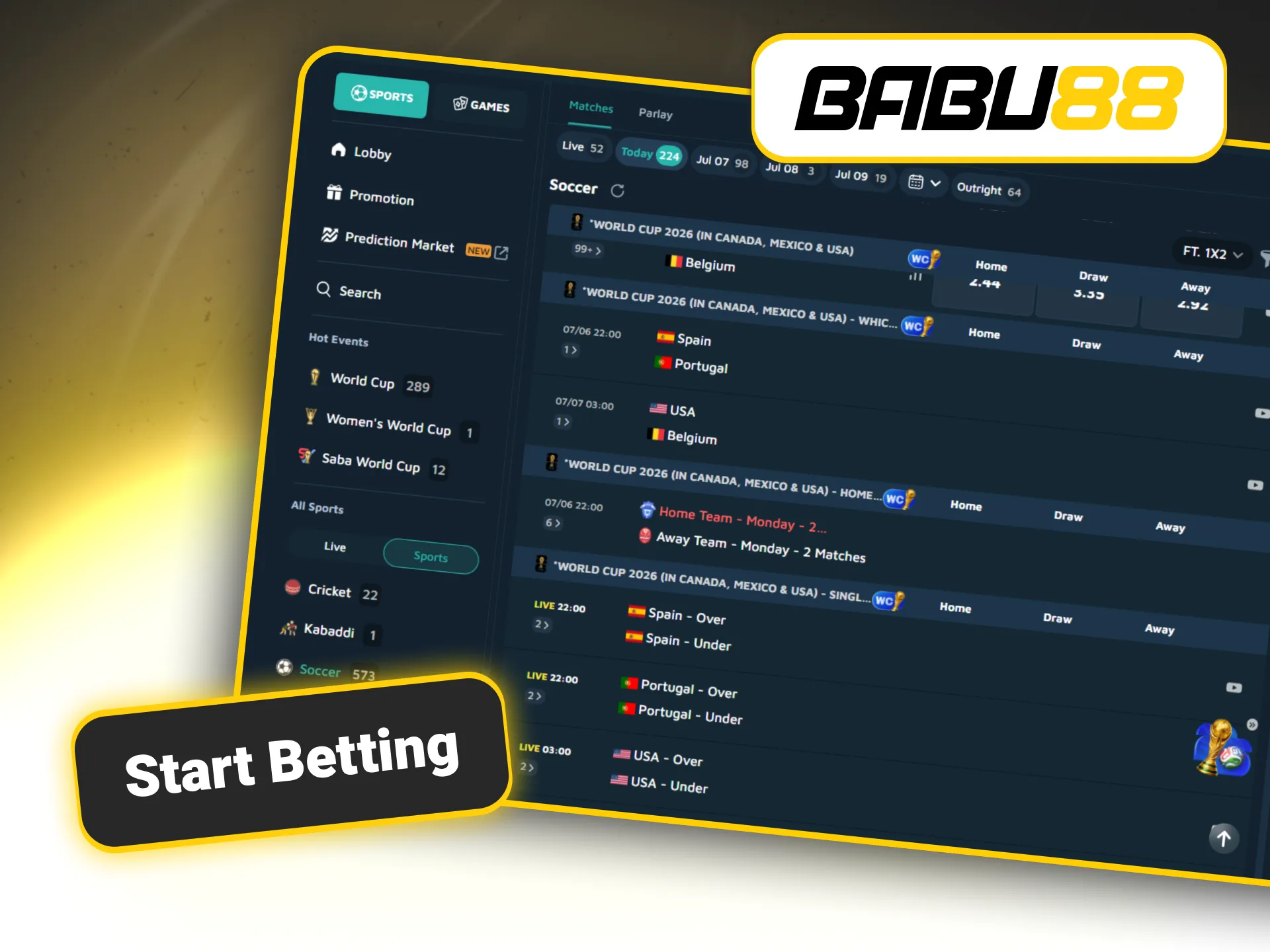 Learn how to place sports wagers on Babu88 official.