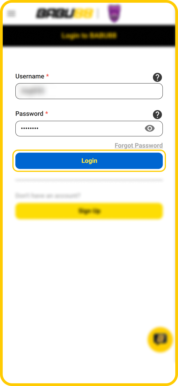 Open the secure sign in page on Babu88 official.